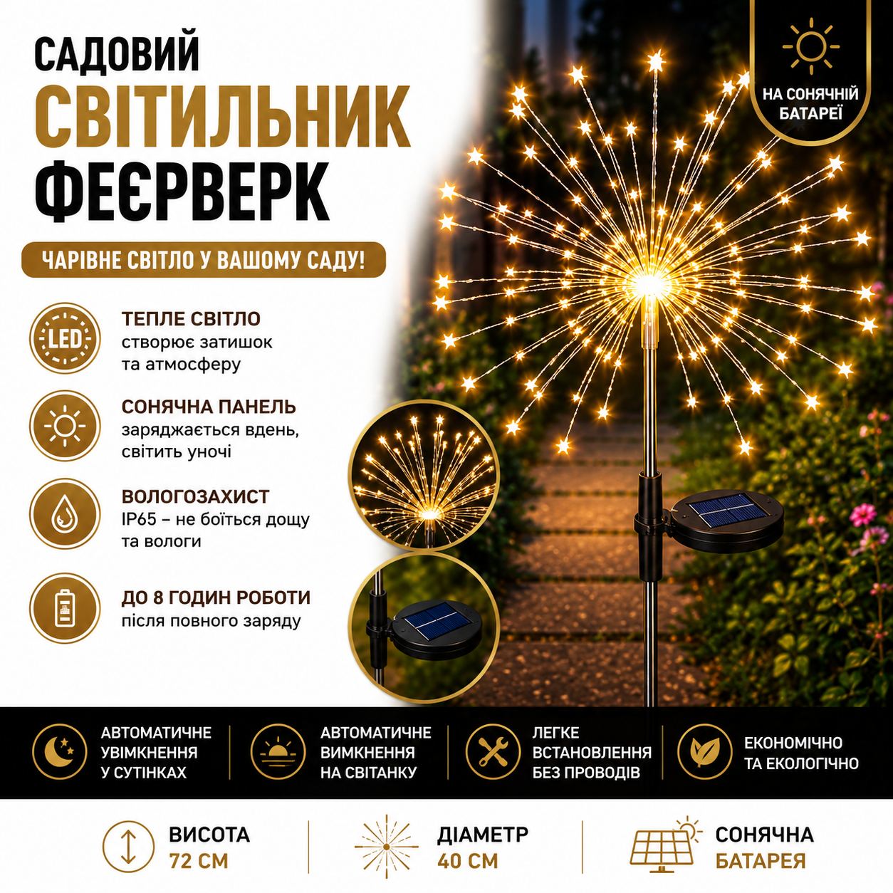 Садовий світильник «Феєрверк»